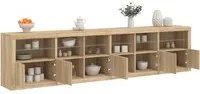 Credenza con Luci LED Rovere Sonoma 283x37x67 cmcod mxl 109985