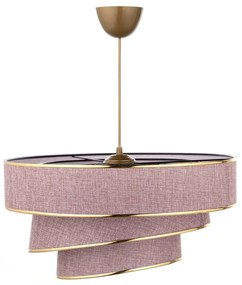 Lampadario rosa/dorato con paralume in tessuto ø 40 cm Couper – Opviq lights