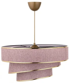 Lampadario rosa/dorato con paralume in tessuto ø 40 cm Couper – Opviq lights