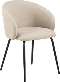 CLARA Beige (tessuto Basel 24)/gambe nere - SEDIA MODERNA IMBOTTITA PER SOGGIORNO/SALA DA PRANZO/UFFICIO LOFT