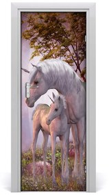 Adesivo per porta interna Unicorno 75x205 cm