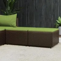 Poggiapiedi da Giardino con Cuscini 2 pz in Polyrattan Marrone 319837