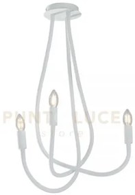 Plafoniera lover bianca 3 luci attacco e14 15x15x100cm in metallo e...