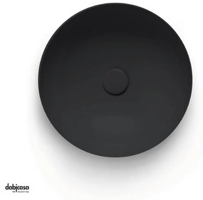 Lavabo D'Appoggio "Elegance Circle" Da Diam.40 Cm In Ceramica Carbone Opaco