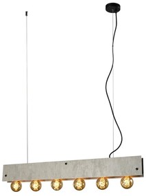 Lampadario Moderno Lampadario Moderno 5064/SC 6x E27 grigio paralume giallo 6x E27