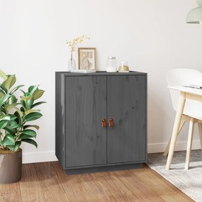 Credenza Grigia 65,5x40x75 Cm İn Legno Massello Di Pino /