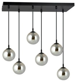 Lampadario a sospensione con filo COSMO 6xE14/10W/230V nero/grigio