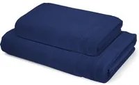 Coppia asciugamano viso ospite cotone Pop Corn blu
