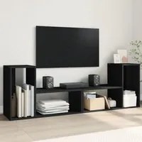 Mobili Porta TV 2 pz Neri 75x30x50 cm in Legno Multistrato 840787