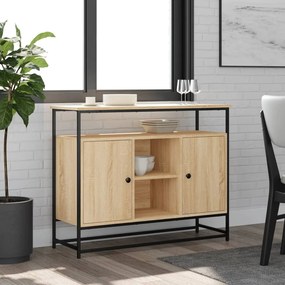 Credenza Rovere Sonoma 100x35x80 Cm İn Legno Multistrato /