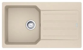 Lavello sopratop 1 vasca con gocciolatoio laterale destro o sinistro FRANKE City fragranite L 50 x L 86 cm avena