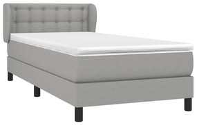 Giroletto a molle con materasso grigio chiaro 90x200 cm tessuto