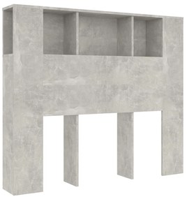 Testiera con scomparti grigio cemento 120x18,5x104,5 cm