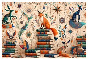 Quadro su tela – Volpi in biblioteca