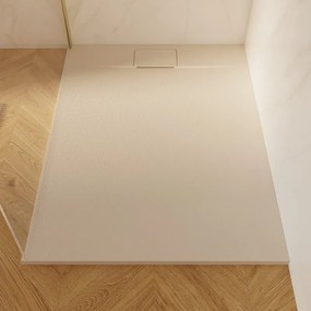Piatto doccia NEO V2 SENSEA in composito minerale di resina gelificata beige L 90 x L 120 x H 2.7 cm opaco