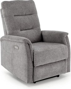Poltrona reclinabile Jamal in tessuto grigio - H105 cm