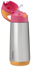 Bottiglia termica con cannuccia 500 ml – rosa/arancione