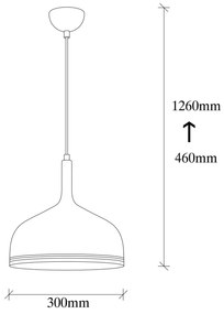 Opviq Lampada a sospensione Berceste 187-S, bianco/oro, metallo, Ø 30 cm