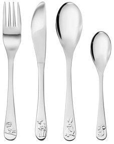 Posate per bambini in acciaio inox argento 4 pezzi Forest Animals - Zilverstad