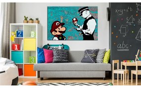 Quadro Banksy on Wood  Colore Beige, Dimensioni e Misure 120x80