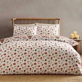 Set copripiumino e federa arancione e marrone per letto matrimoniale e per letto esteso 230x220 cm Woodland Gonks – Catherine Lansfield