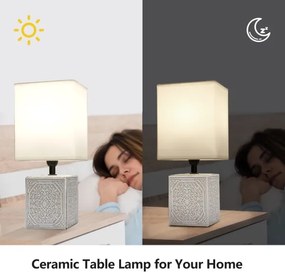 Aigostar - Lampada da tavolo 1xE14/40W/230V grigio/bianco