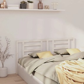 Testiera per letto bianca 186x4x100cm in legno massello di pino