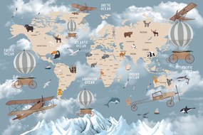 Carta da parati – Magnifica Mappa per Bambini con Animali