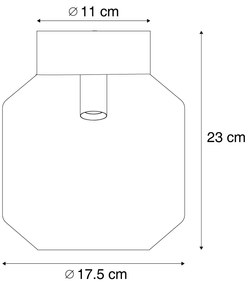 Plafoniera moderna in ottone con vetro fumé - Stiklo