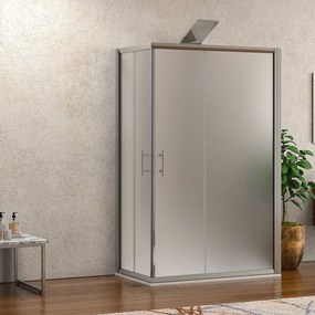 Box doccia 3 lati 70x130x70 vetro opaco apertura doppio scorrevole KF1000 - KAMALU