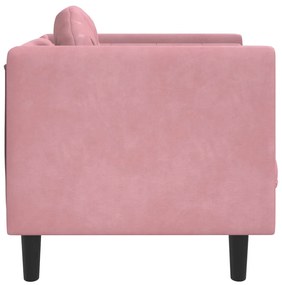 Poltrona con cuscino rosa in velluto