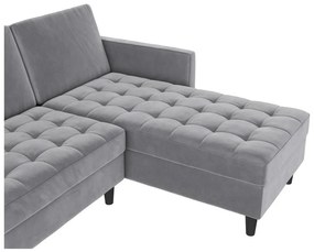 Divano angolare grigio chiaro in velluto Presley - Støraa