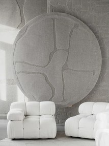 Tappeto rotondo in lana grigia ø 160 cm Morphic Organica - Agnella