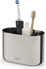 Portaspazzolino verticale color argento lucido in acciaio inox EasyStore Luxe – Joseph Joseph