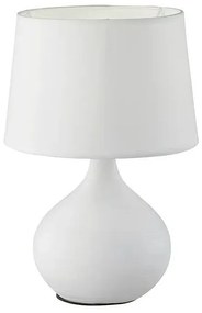 Lampada da tavolo in ceramica bianca e tessuto, altezza 29 cm Martin - Trio