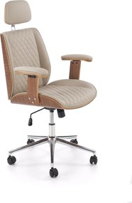 Sedia da ufficio Timber noce/beige – 72x68x114-122 cm