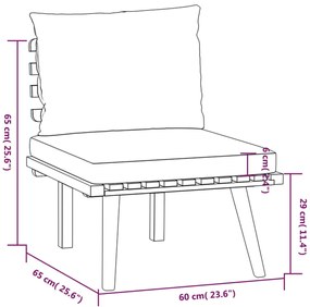 Set Divani da Giardino 6 pz con Cuscini in Massello di Acacia