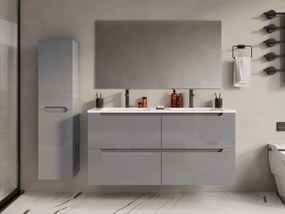 Mobile da bagno sospeso con doppio lavabo da incasso 120 cm Grigio - SELITA