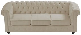 Divano 3 posti in Velluto Beige - CHESTERFIELD