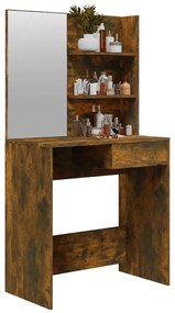 Toeletta con specchio rovere fumo 74,5x40x141 cm