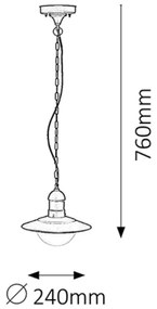 Rabalux 8717 - Lampada a sospensione da esterno OSLO 1xE27/60W  nera IP44