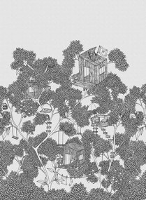 Rebel Walls Carta da parati panoramica Playground - Graphite