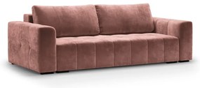 Divano letto in velluto rosa Luca - Milo Casa