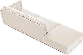 Divano beige con penisola a destra con rivestimento in velluto 264 cm Vanda – Mazzini Sofas
