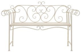 Panchina da giardino 132 cm in metallo bianco anticato