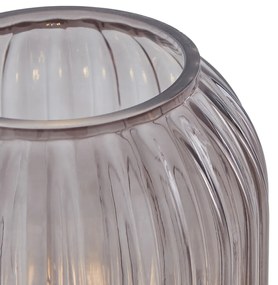 Lampada da terra Art Déco nera con vetro fumé - Rid