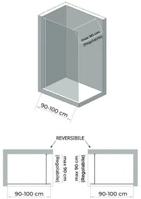 Doccia Walk-In 100 cm trasparente 6 mm profilo cromo H 200 cm Klug