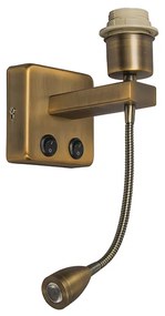 Lampada da parete bronzo con braccio di lettura incl. LED - Brescia Combi