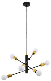 Eglo 79453 - Lampadario a sospensione con filo SAN ROBERTO 6xE27/60W/230V nero/oro