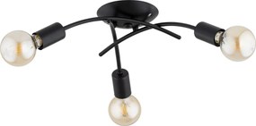 Plafoniera TORIZO 3xE27/15W/230V nera